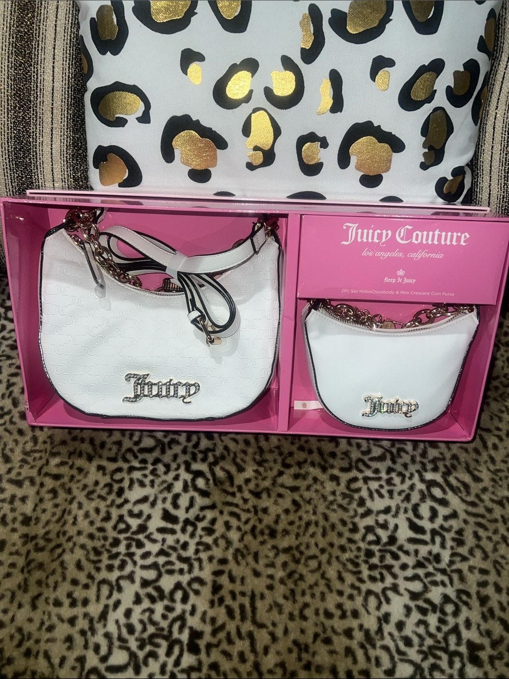 Juicy Couture 2-Piece Hobo Crossbody & Mini Crescent Purse Gift Set.